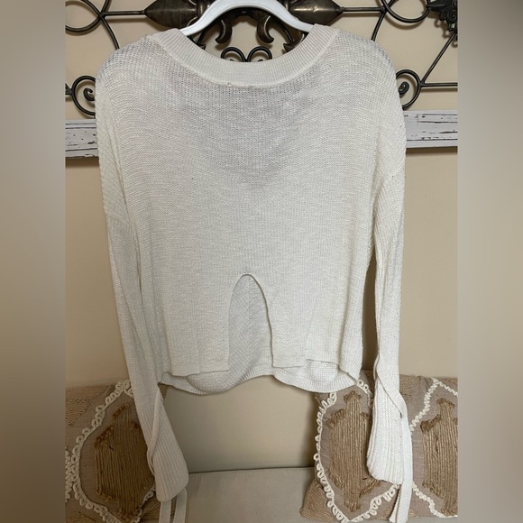 Express White Sweater Top with Fun Sleeves, Size xs - Picture 2 of 7
